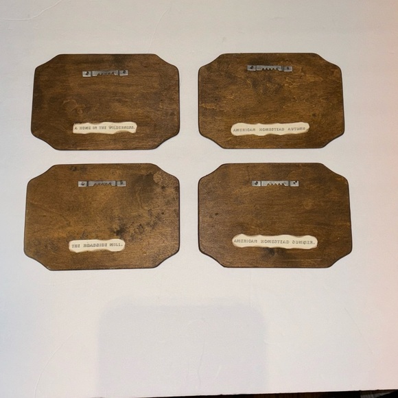 Vintage Currier Ives Prints Decoupage Wooden Plaques w/ Hangers 5"x7" Set Of 4 - Picture 3 of 10